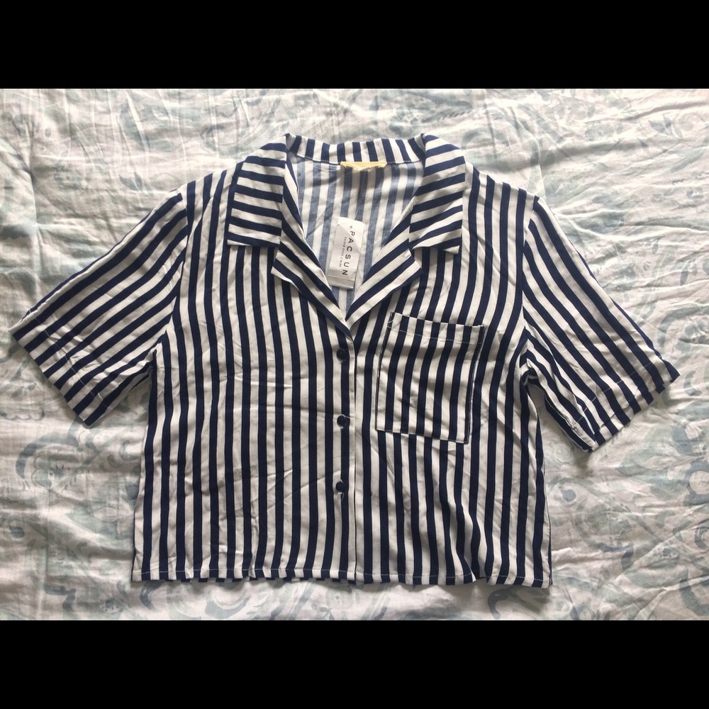 Pacsun Striped Short Sleeve Button Up